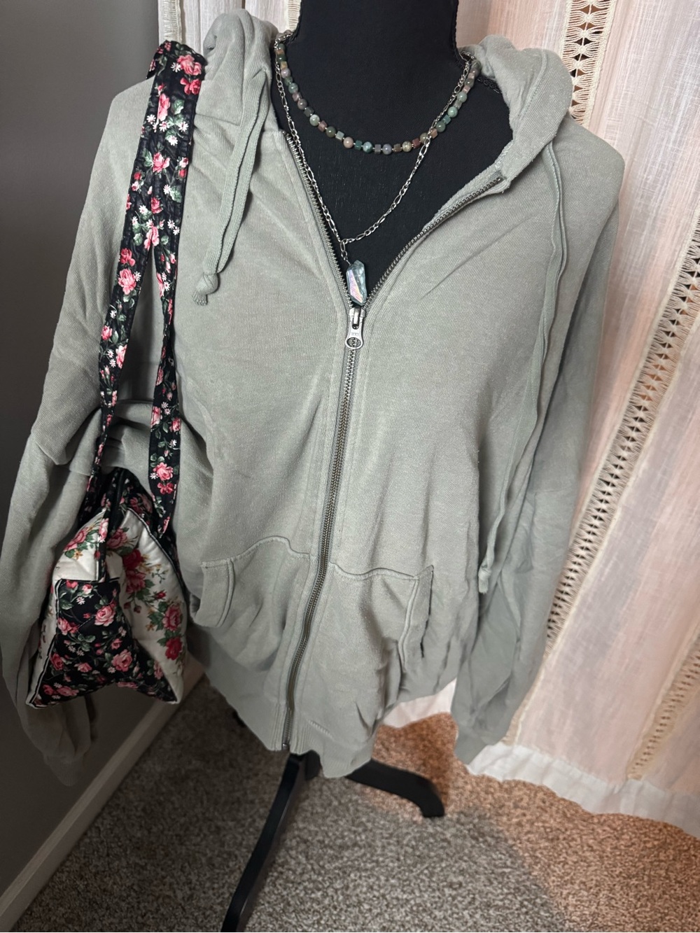 American Eagle Outfitters Ahh-amazingly  Soft Full-Zip Hoodie Gray